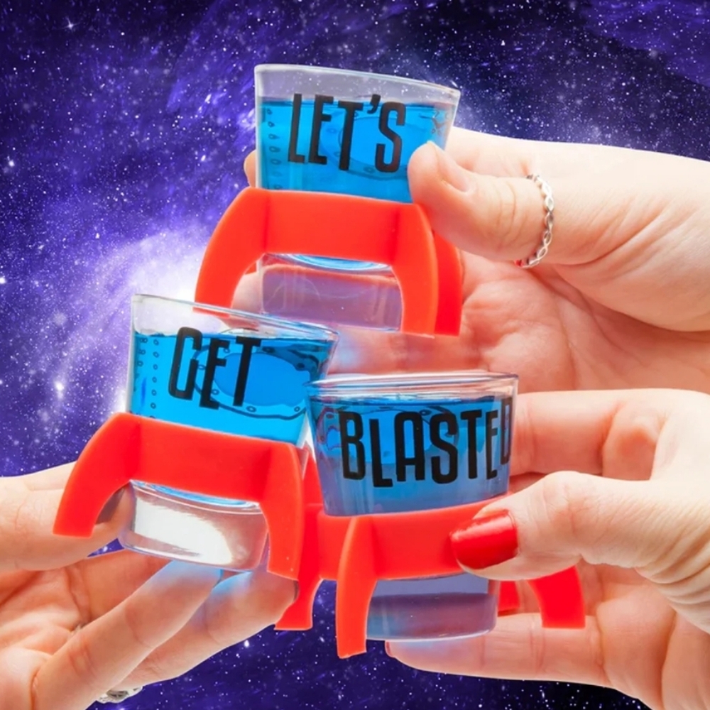 Shot Glasses: Let's Get Blasted NIB Set Of 3- 1.2 Oz Ea